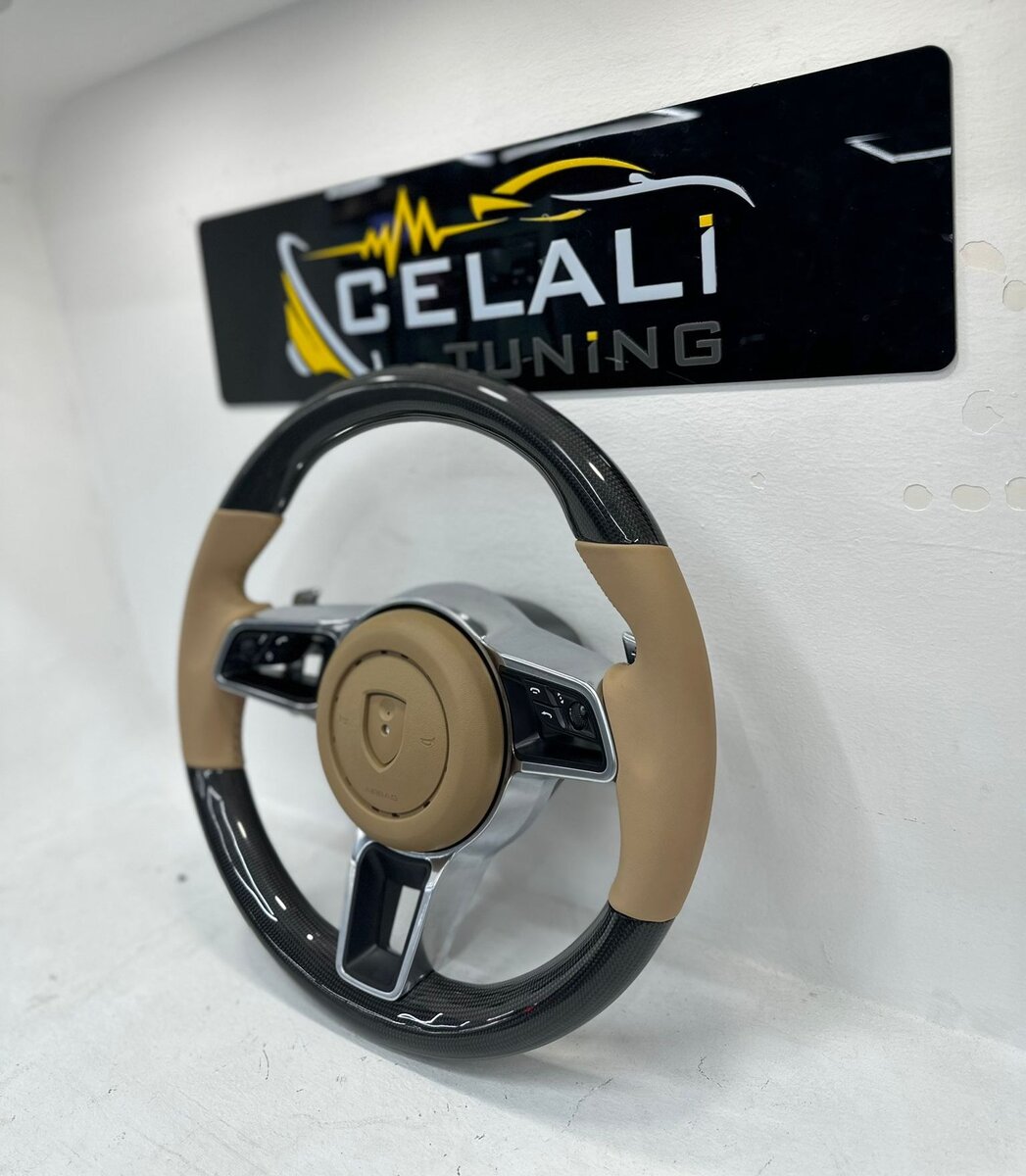 Porsche Taycan Bej Carbon Direksiyon 3