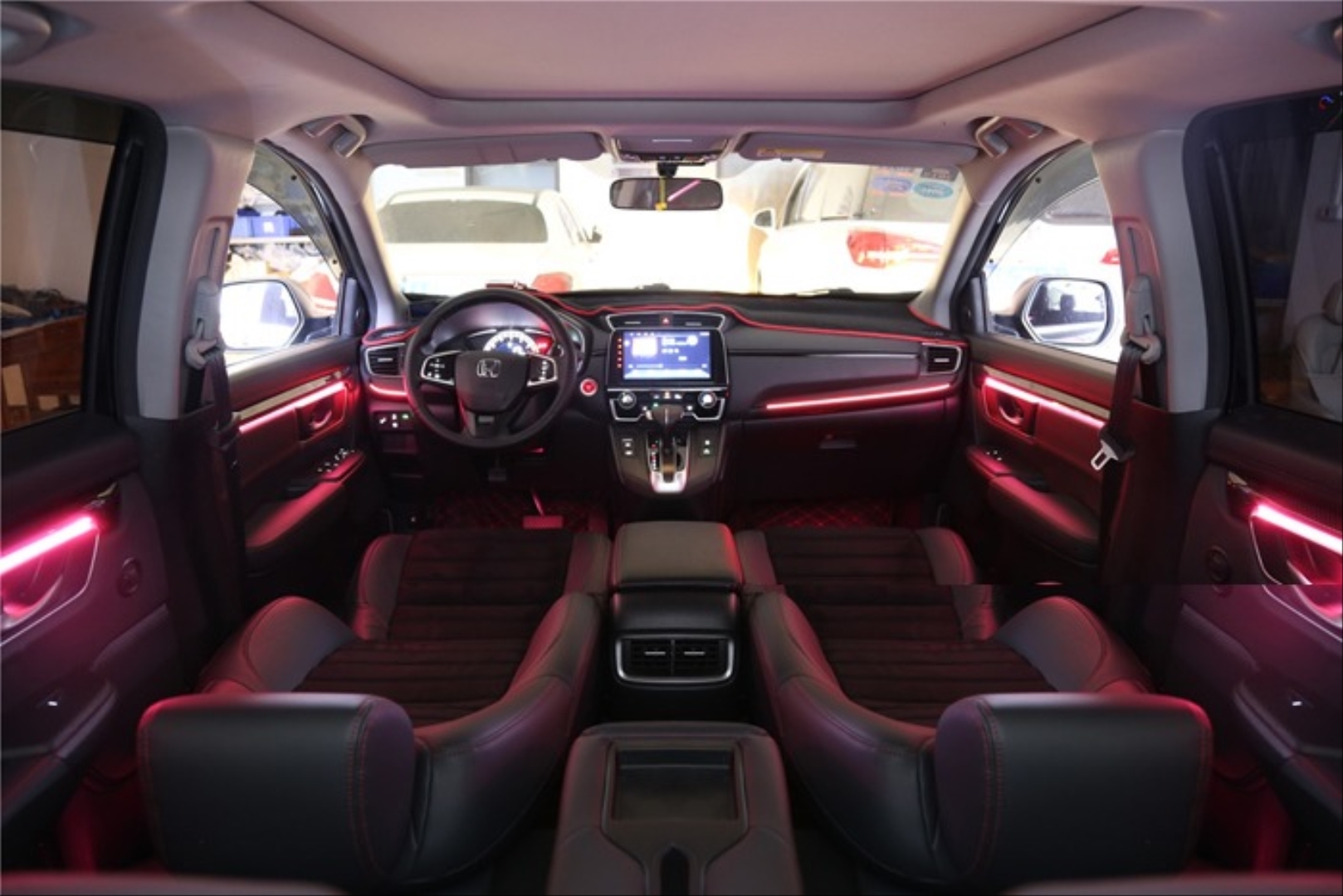 CR-V 2018+ İçin Uyumlu Ambiyans Aydınlatma Seti - 64 Renk (Maun Kaplama Renk) 2