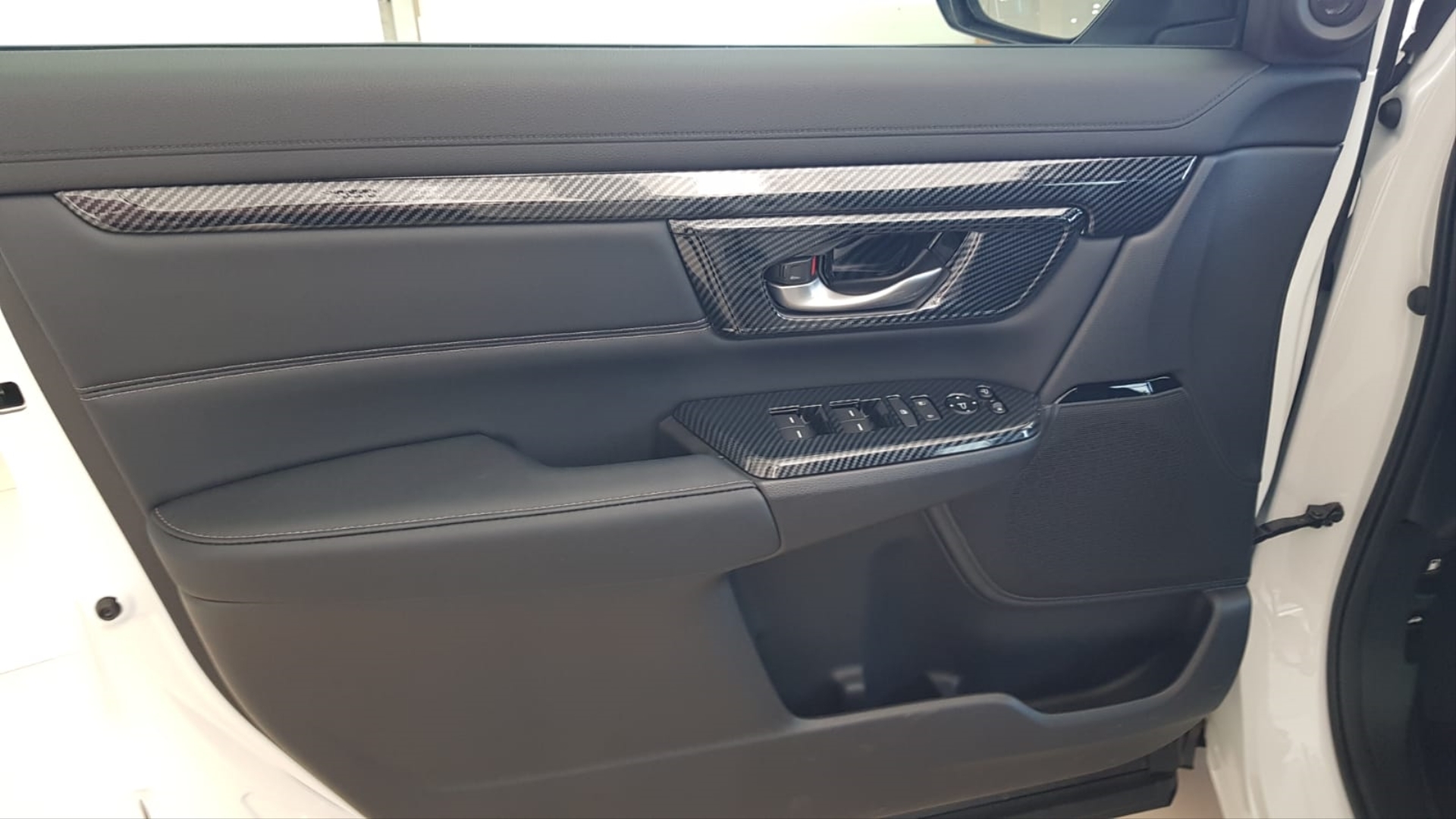 Honda CR-V 2018-2021 İçin Uyumlu İç Kapı Açma Kolu Kaplaması Karbon 2