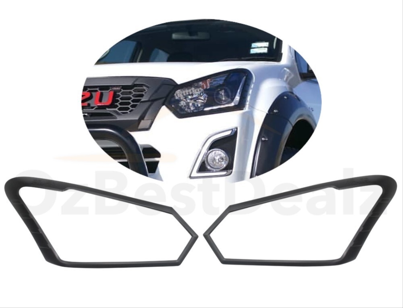 Isuzu D-MAX 2017-2019 Far Çerçeve Siyah 4