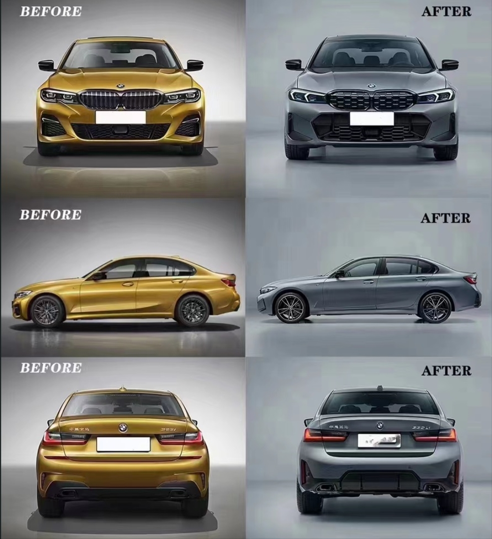 BMW 3 Serisi G20 2019+ İçin 2022+ Facelift Body Kit (Ön-Arka-Yan-Panjur-Egzoz-Far) 2