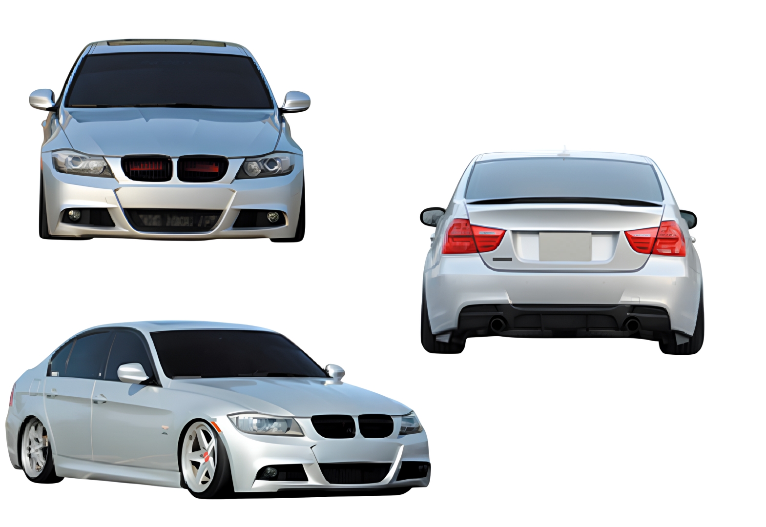 BMW 3 Serisi E90 2007-2011 İçin Uyumlu LCI M-Tech Body Kit (Ön-Arka-Yan-Panjur) 2
