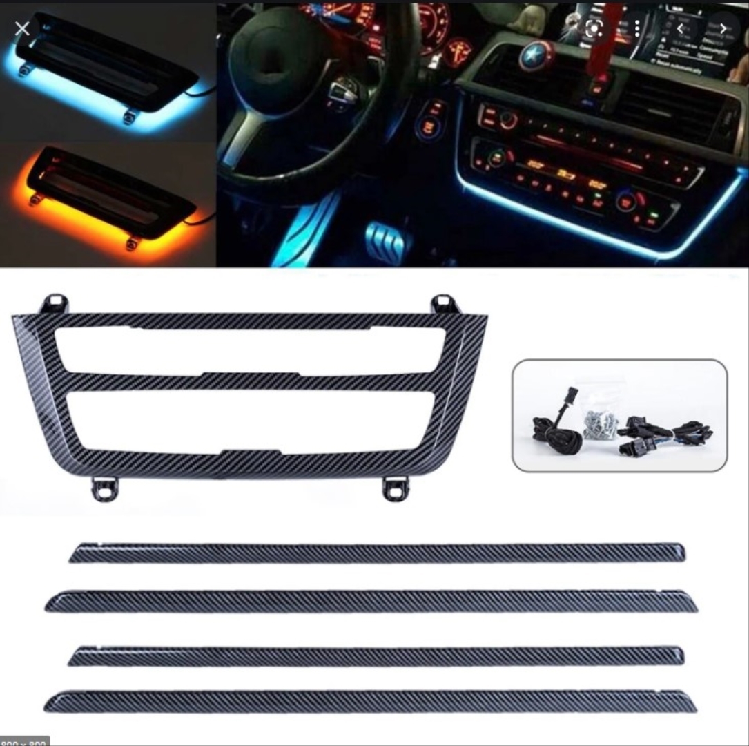 BMW 3 Serisi F30 İçin Uyumlu Ambiyans Set (Klima Panel ve Kapılar) - Karbon Renk 2