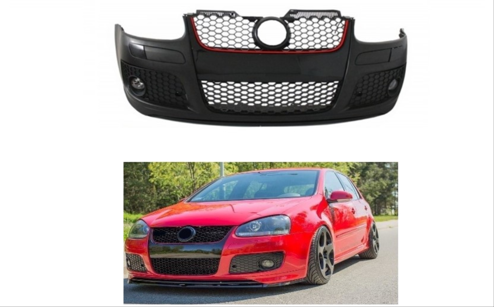 Volkswagen Golf 5 MK5 2003-2009 İçin Uyumlu Ön Tampon + Panjur GTI (Sis Ihtiva Etmez) 3