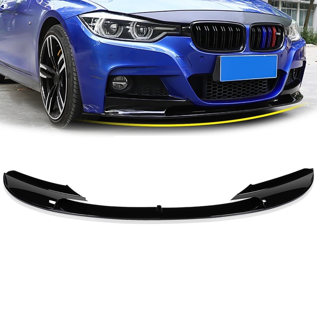 BMW 3 Serisi F30 (2012-2018) M Sport Ön Lip - Piano Black (3 Parça) 2