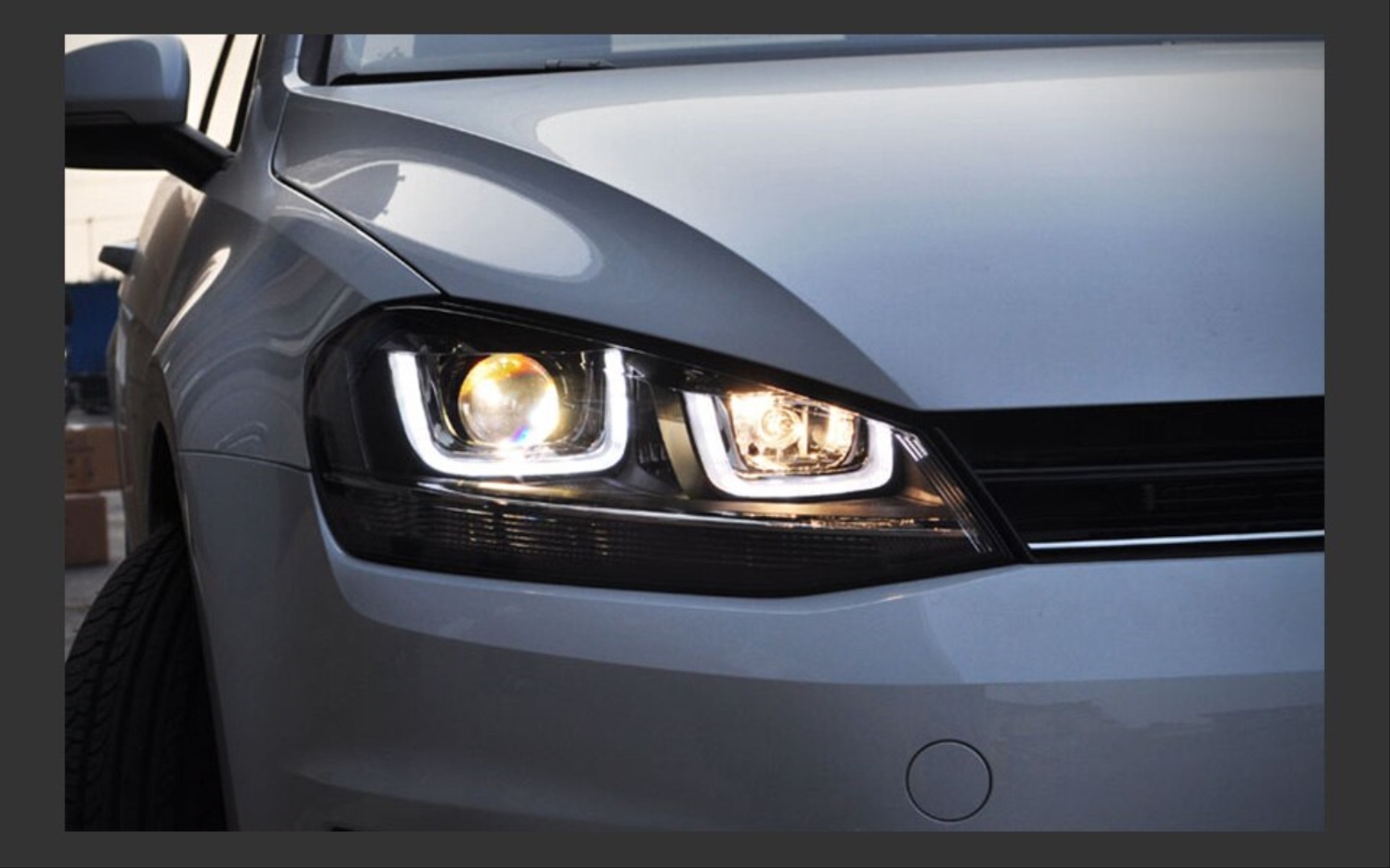 Golf 7 için Uyumlu U LED Far Silver Hareketli Sinyal (Full LED-Çift U) 5