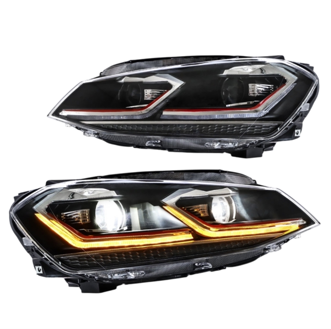 Golf 7 MK7 2012-2018 Uyumlu J LED Far GTI Kırmızı 3