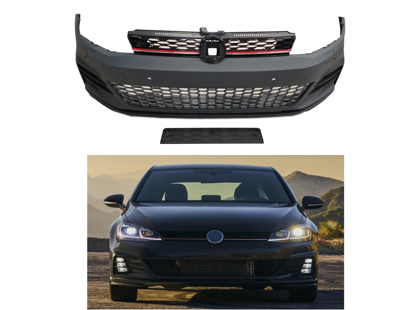 Volkswagen Golf 7.5 GTI Ön Tampon ve Panjur Seti 2