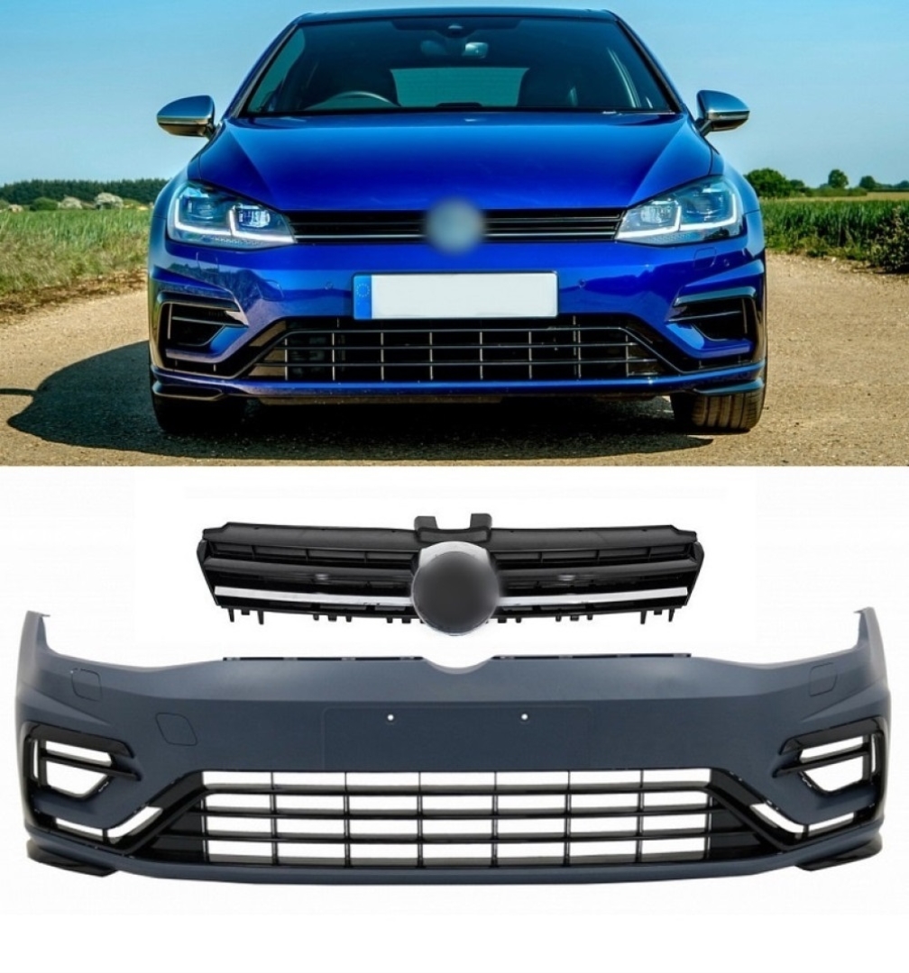 Golf 7.5 İçin Uyumlu 'R' Ön Tampon + Panjur 'R' 3