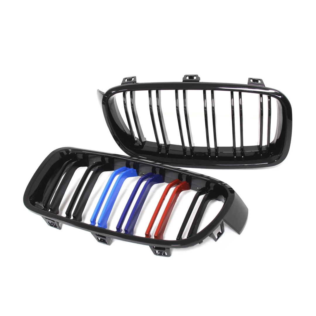 BMW 3 Serisi F30 (2012-2018) için Uyumlu M3 Görünüm Panjur (Çift Çizgi Böbrek) M Renk 2