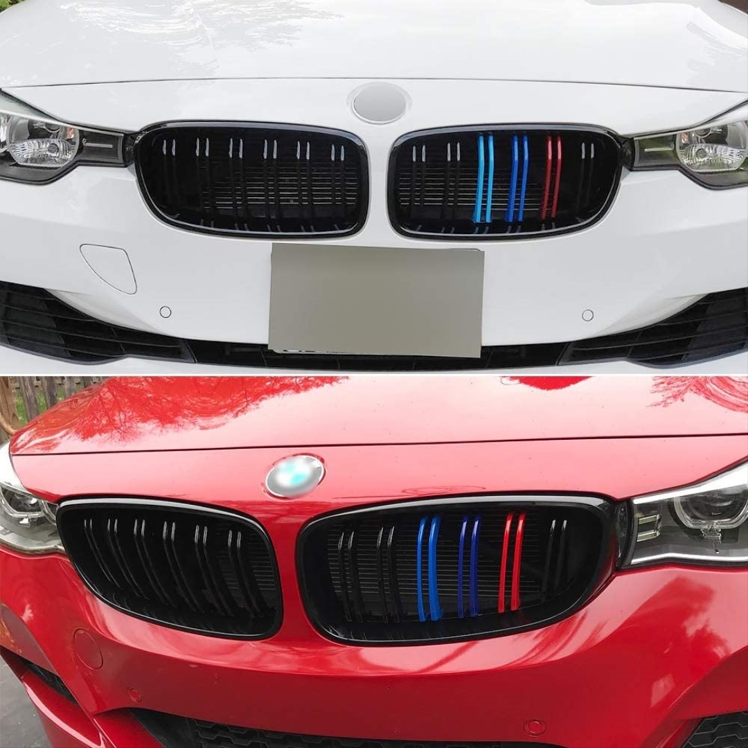 BMW 3 Serisi F30 (2012-2018) için Uyumlu M3 Görünüm Panjur (Çift Çizgi Böbrek) M Renk 4