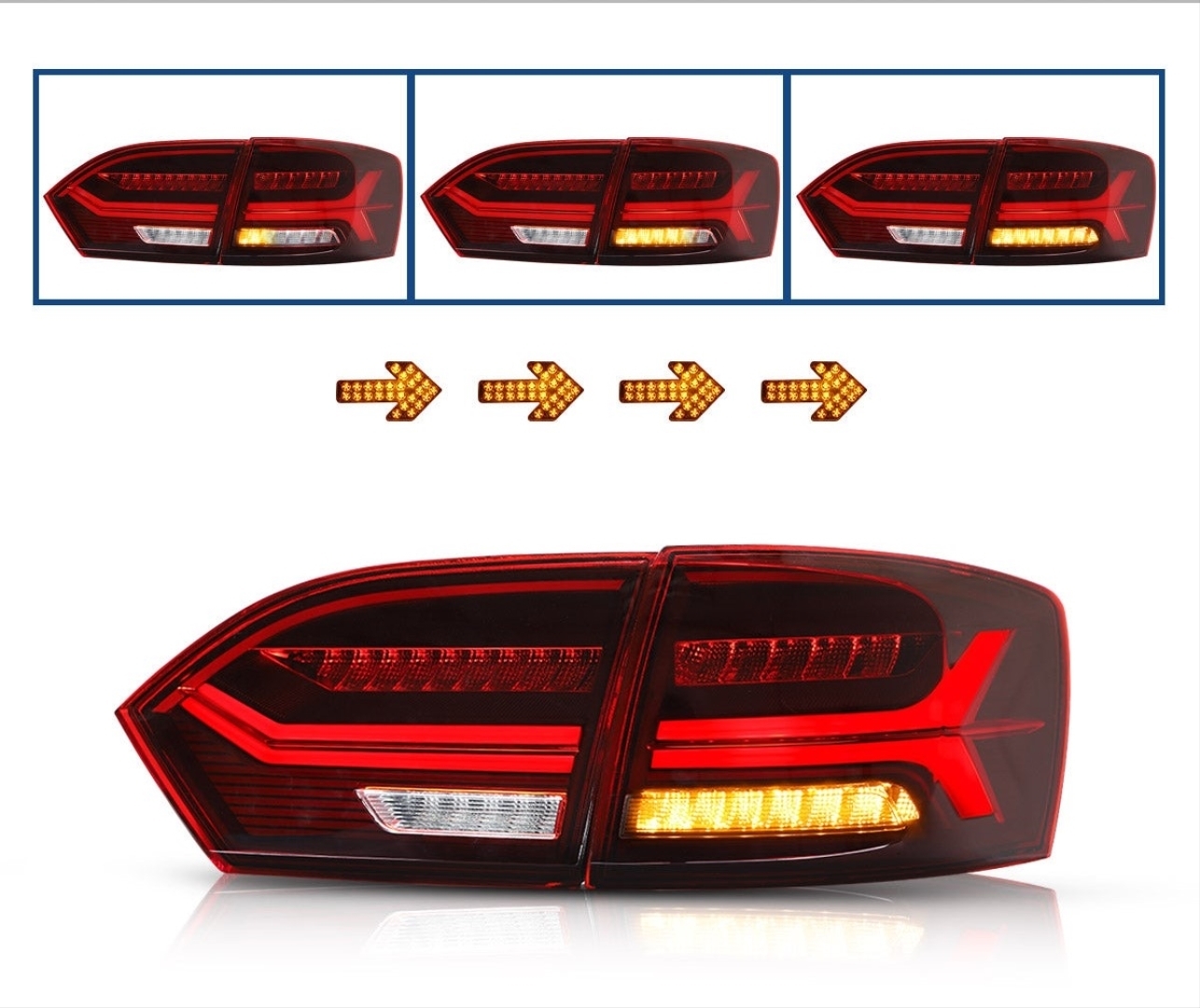 2012-2018 Volkswagen Jetta için Uyumlu LED Stop (Audi Stil) 3