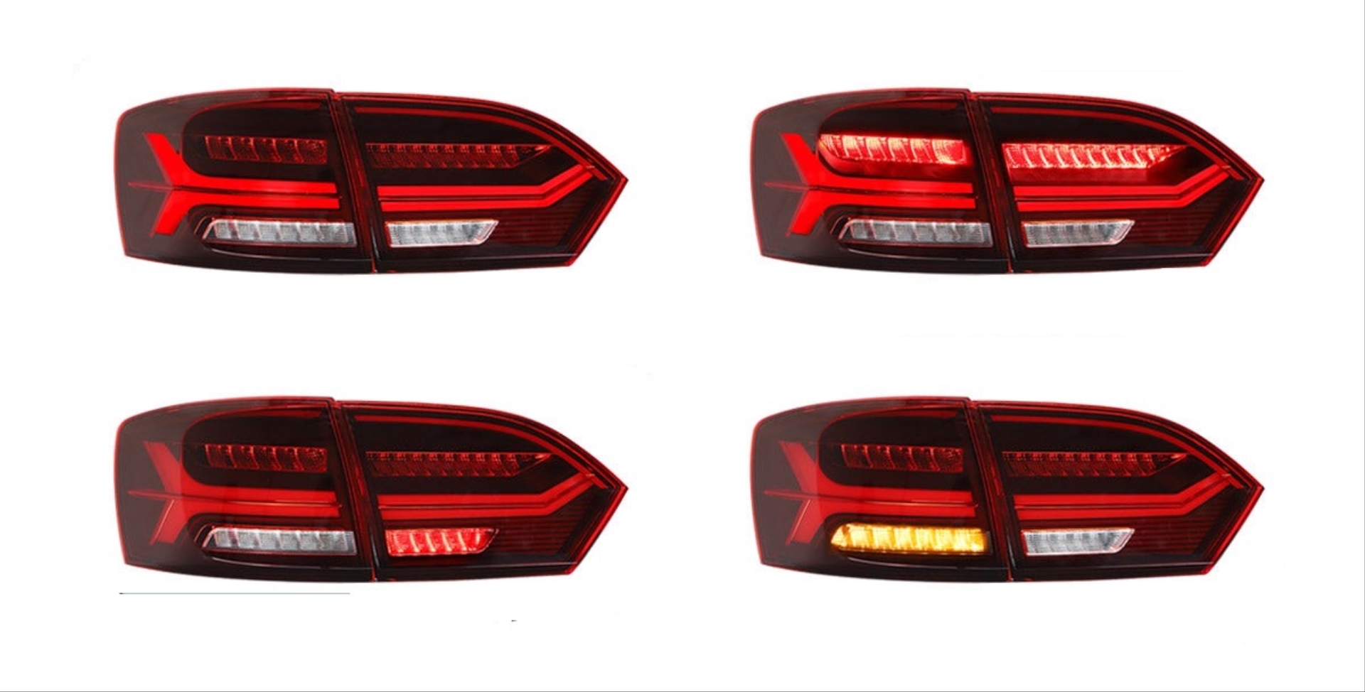2012-2018 Volkswagen Jetta için Uyumlu LED Stop (Audi Stil) 4