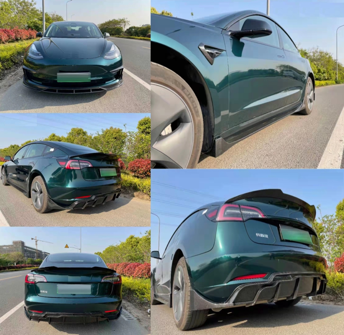 Tesla Model 3 Aero Body Kit (Parlak Siyah) 2