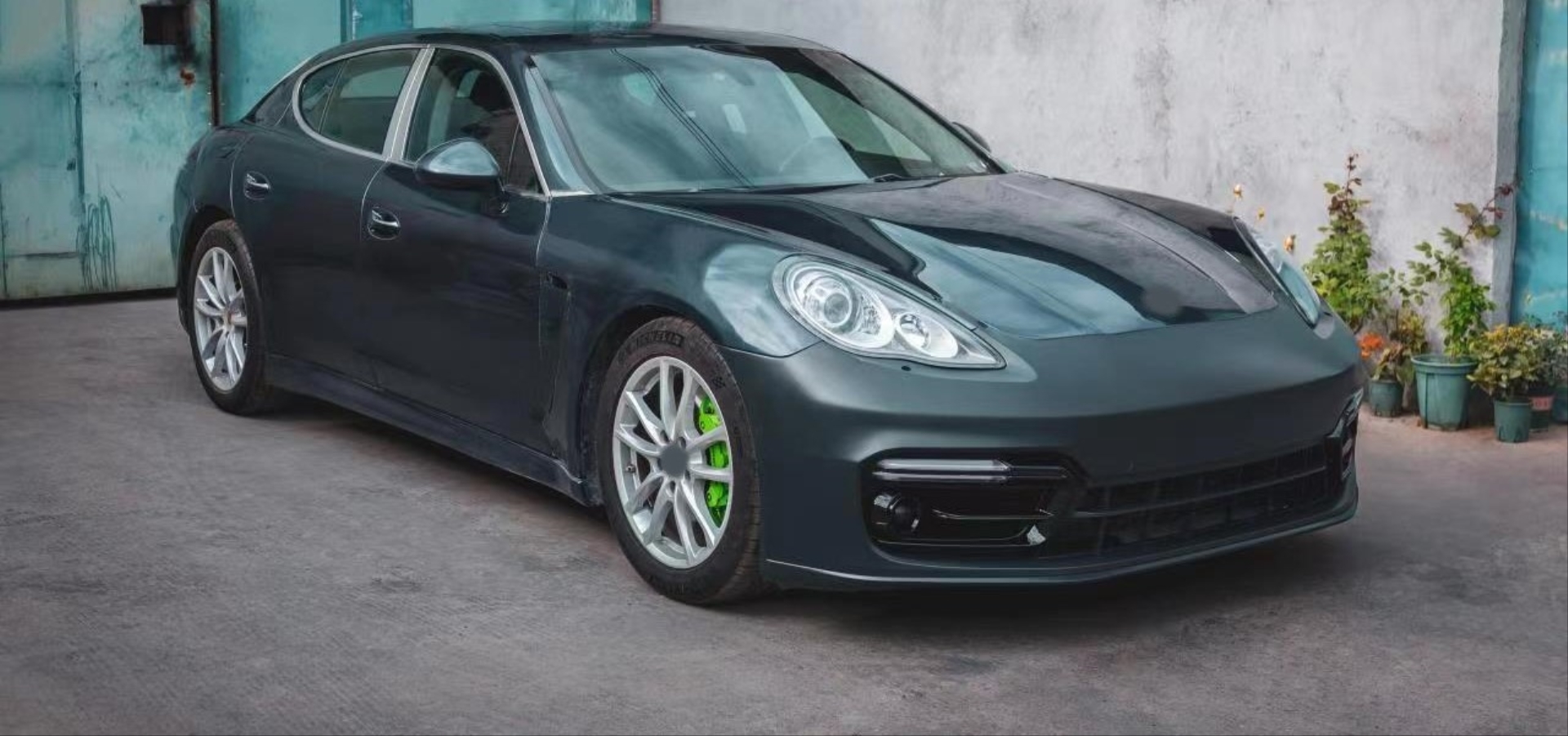 Porsche Panamera 2011-2013 için Uyumlu Facelift 2017+ Yükseltme için Uyumlu Ön Tampon Set 2
