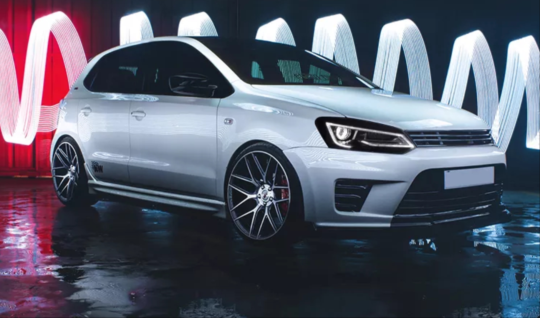 Polo 2010-2017 için Audi Tasarım LED Far 4
