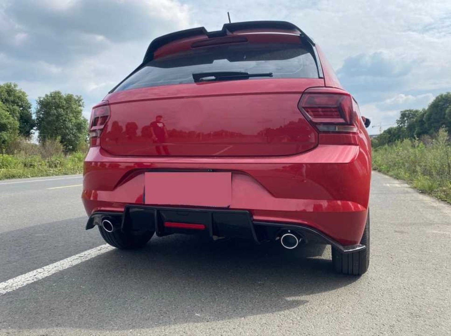 Polo 2018+ İçin Uyumlu MK6 Çift Egzoz Difüzör (Piano Black) 2