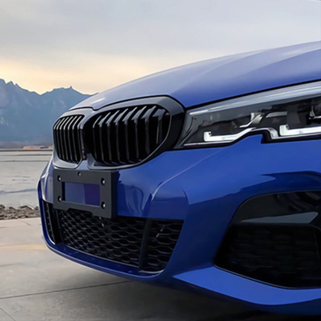 BMW 3 Serisi G20 2019+ için Uyumlu M3 Görünüm Bobrek (Çift Çizgi Panjur) - Piano Black 5
