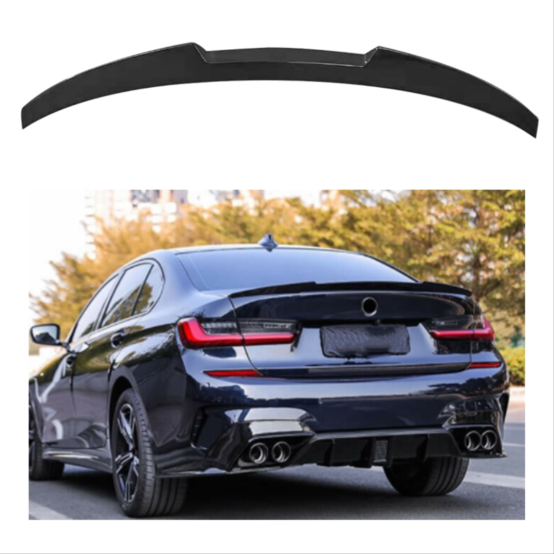 BMW 3 Serisi G20 (2019+) için Uyumlu M4 Görünüm Spoiler - Piano Black (Parlak Siyah) 2