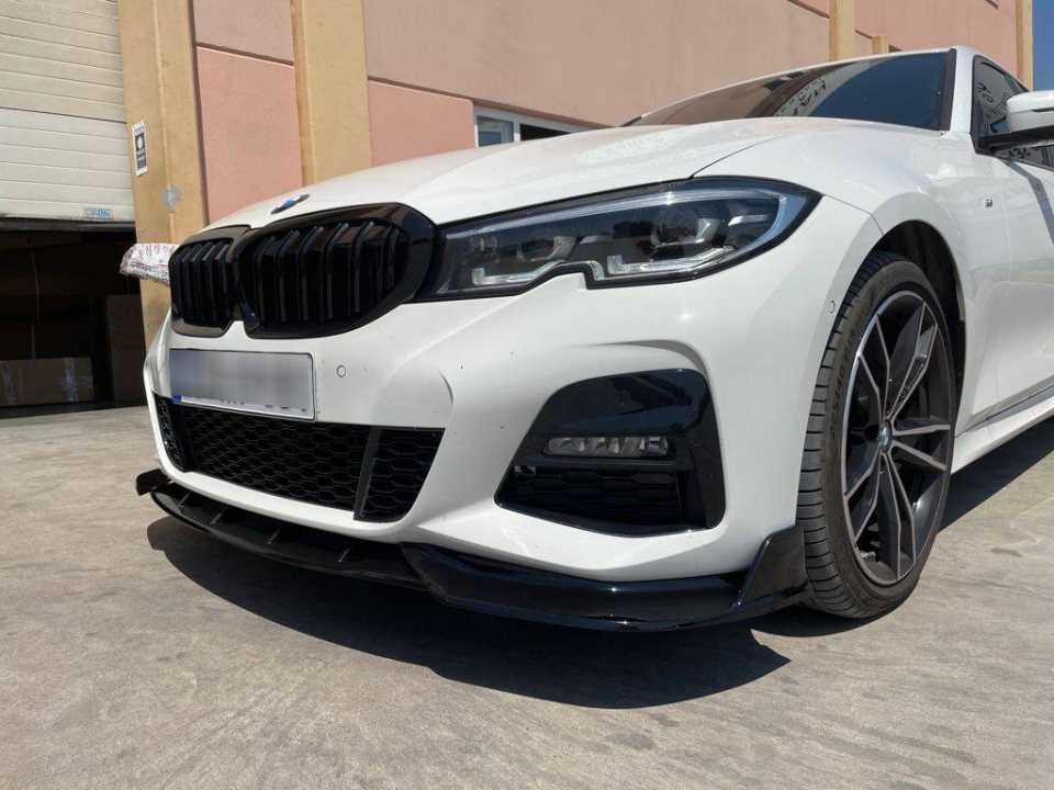 BMW 3 Serisi G20 2019-2021 Uyumlu Ön Lip M Sport Piano Black 4