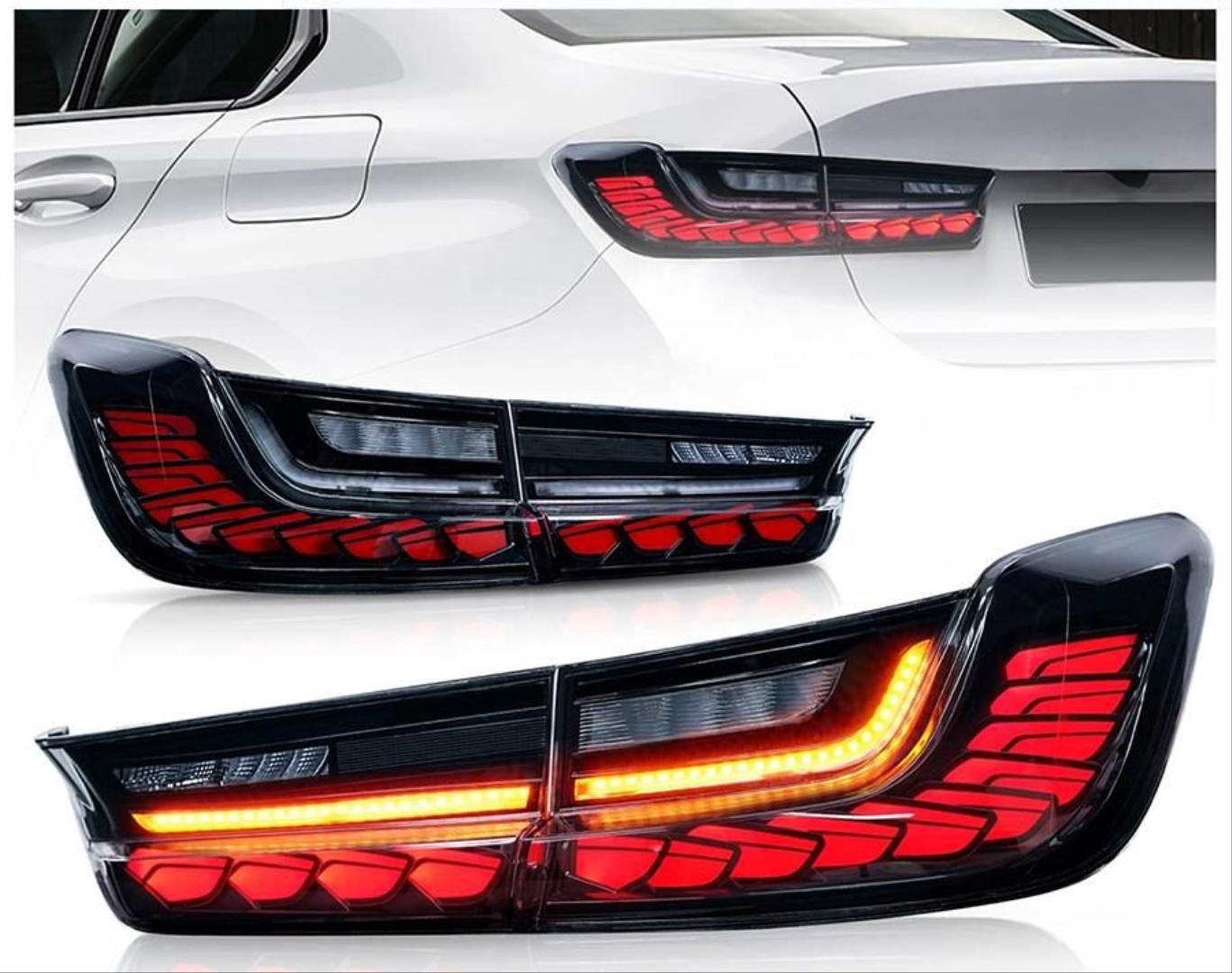 BMW 3 Serisi G20 Uyumlu Dragon LED Stop - Smoke 2