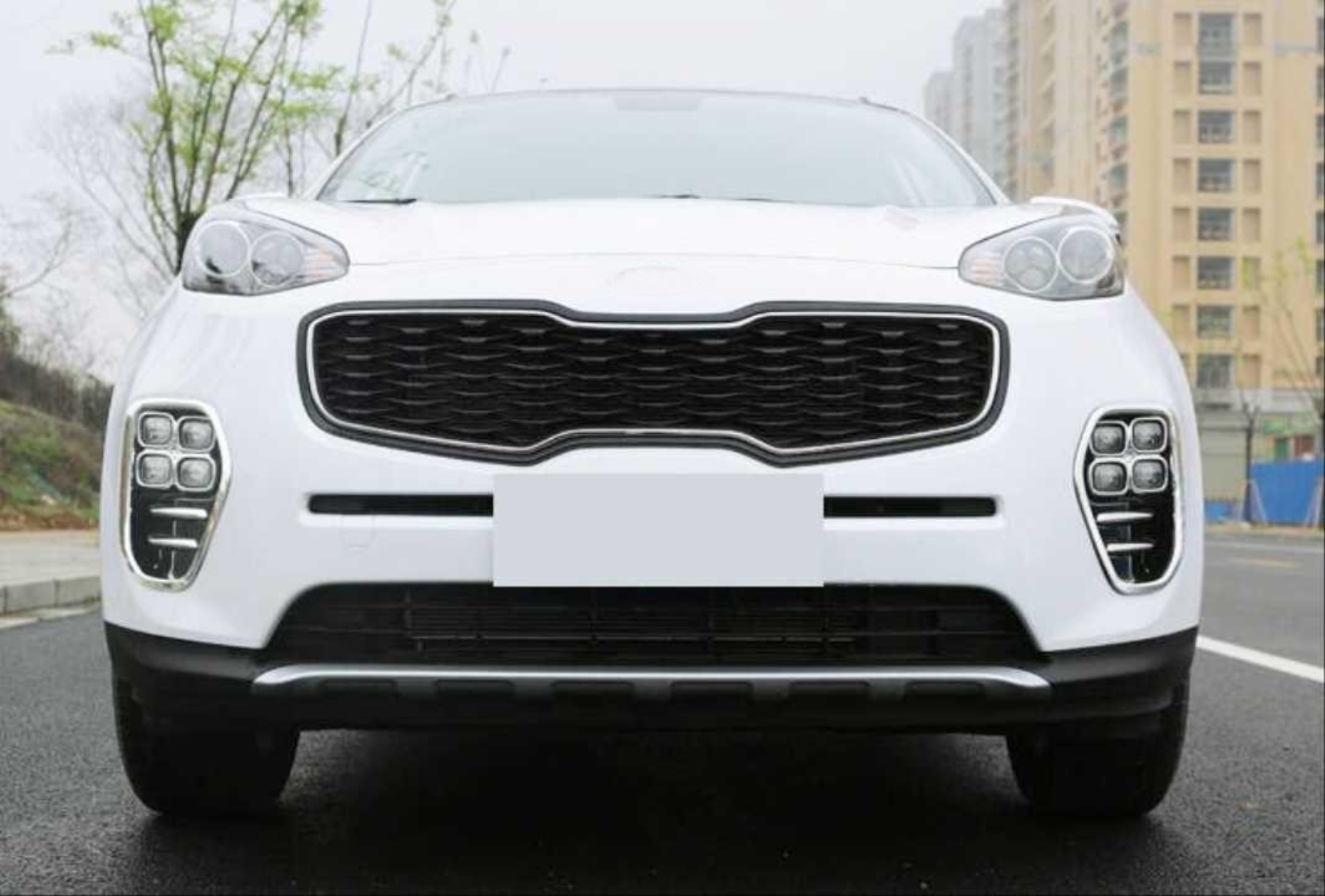 Kia Sportage 2016-2019 İçin Uyumlu Ön Sis Kaplaması Büyük Model Nikelaj 5