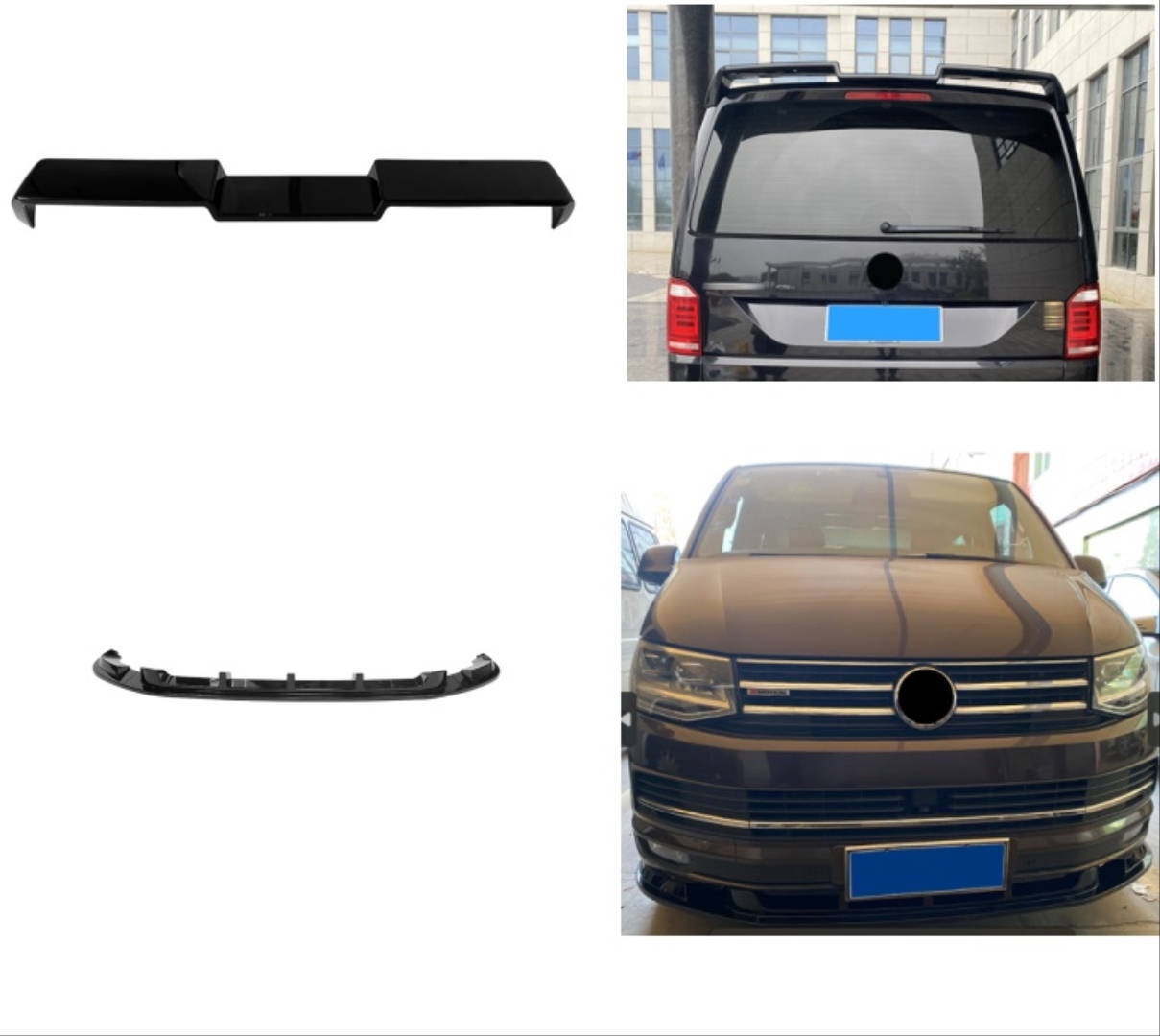 Volkswagen Transporter T6 & Caravelle Aero Kit (Spoiler Dahil) Parlak Siyah 2