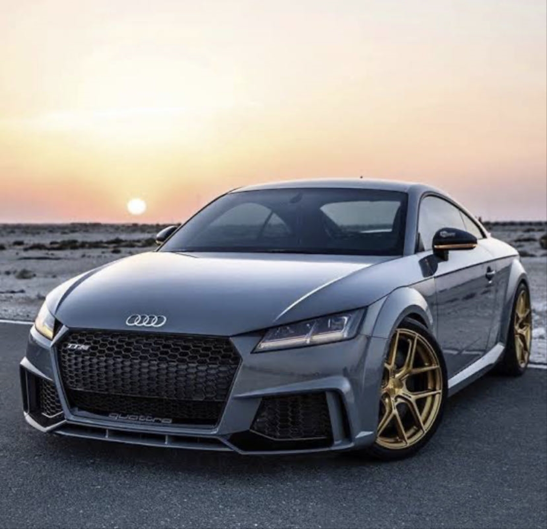 Audi TT 2014-2018 Uyumlu TTRS Ön Tampon Panjur Set (Siyah Trim & Panjur) 2