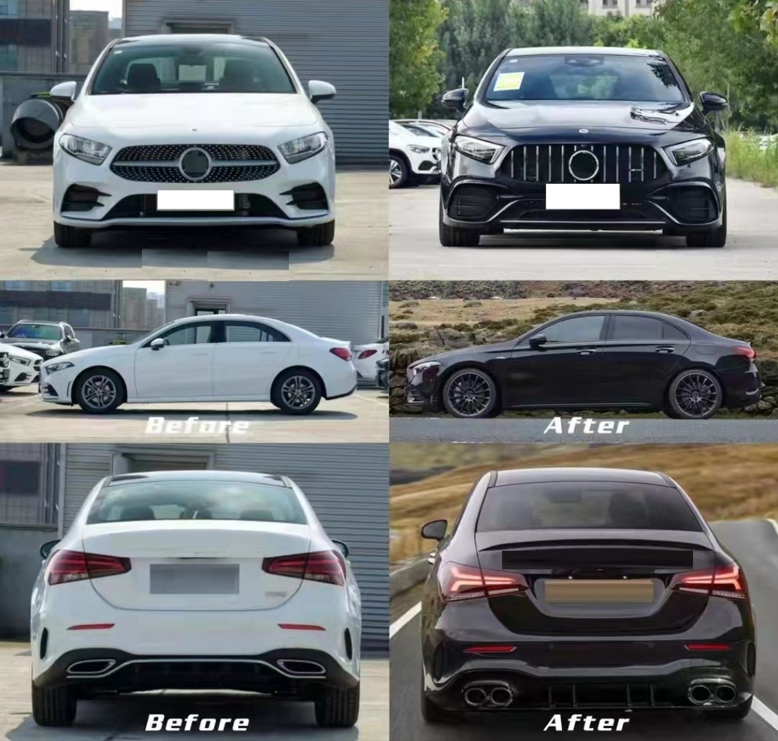 W177 2018+ A Serisi Sedan için Uyumlu A45 Body Kit (Arka Tamponlu Set) 2