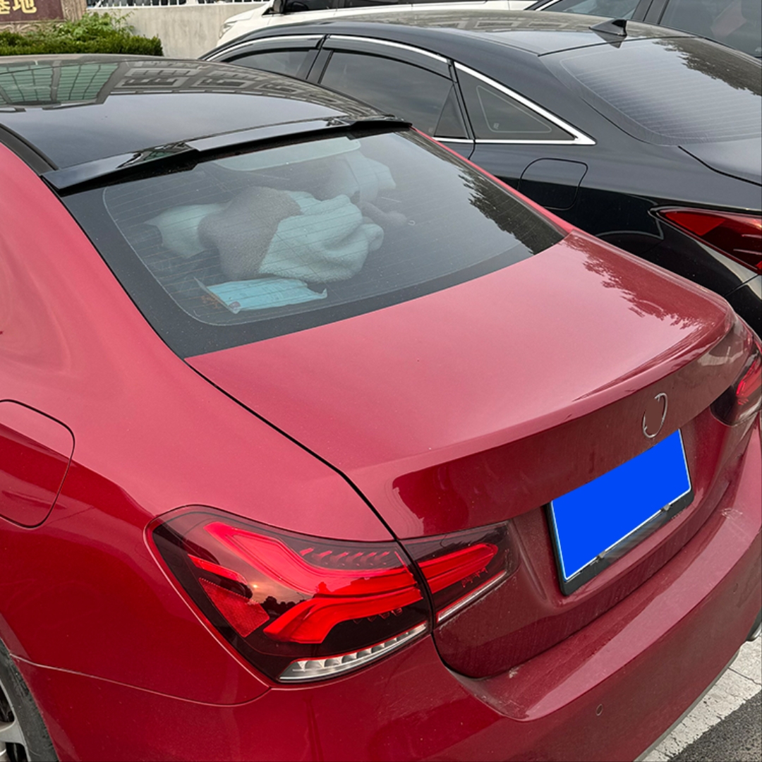 W177 A Serisi Sedan İçin Uyumlu Cam Üstü Spoiler Piano Black 5