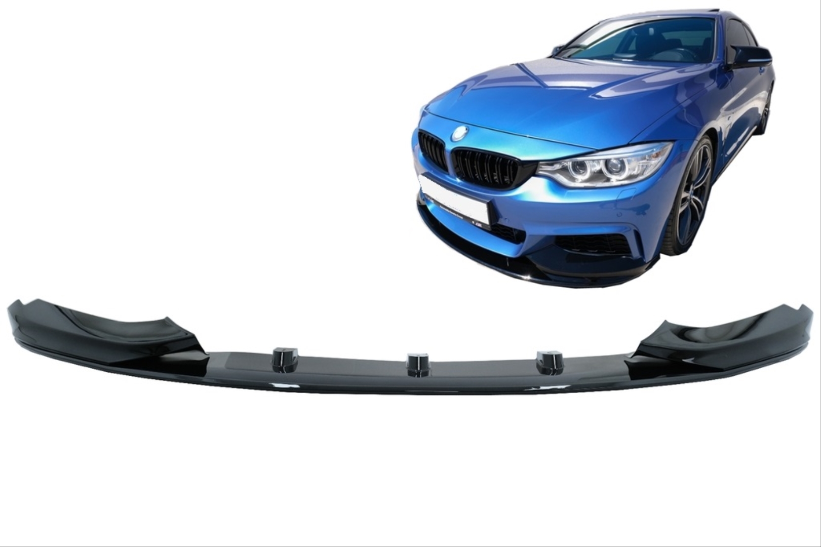 BMW 4 Serisi F32/F36 2014-2020 MT için Uyumlu Ön Lip - Piano Black 3