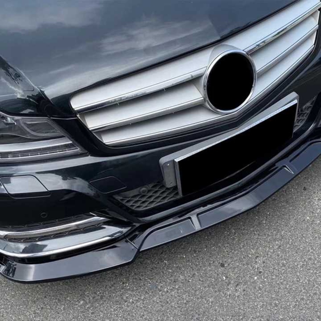 W204 2007-2014 C Serisi Ön Lip BRS - Piano Black (Parlak Siyah) (AMG için) 2