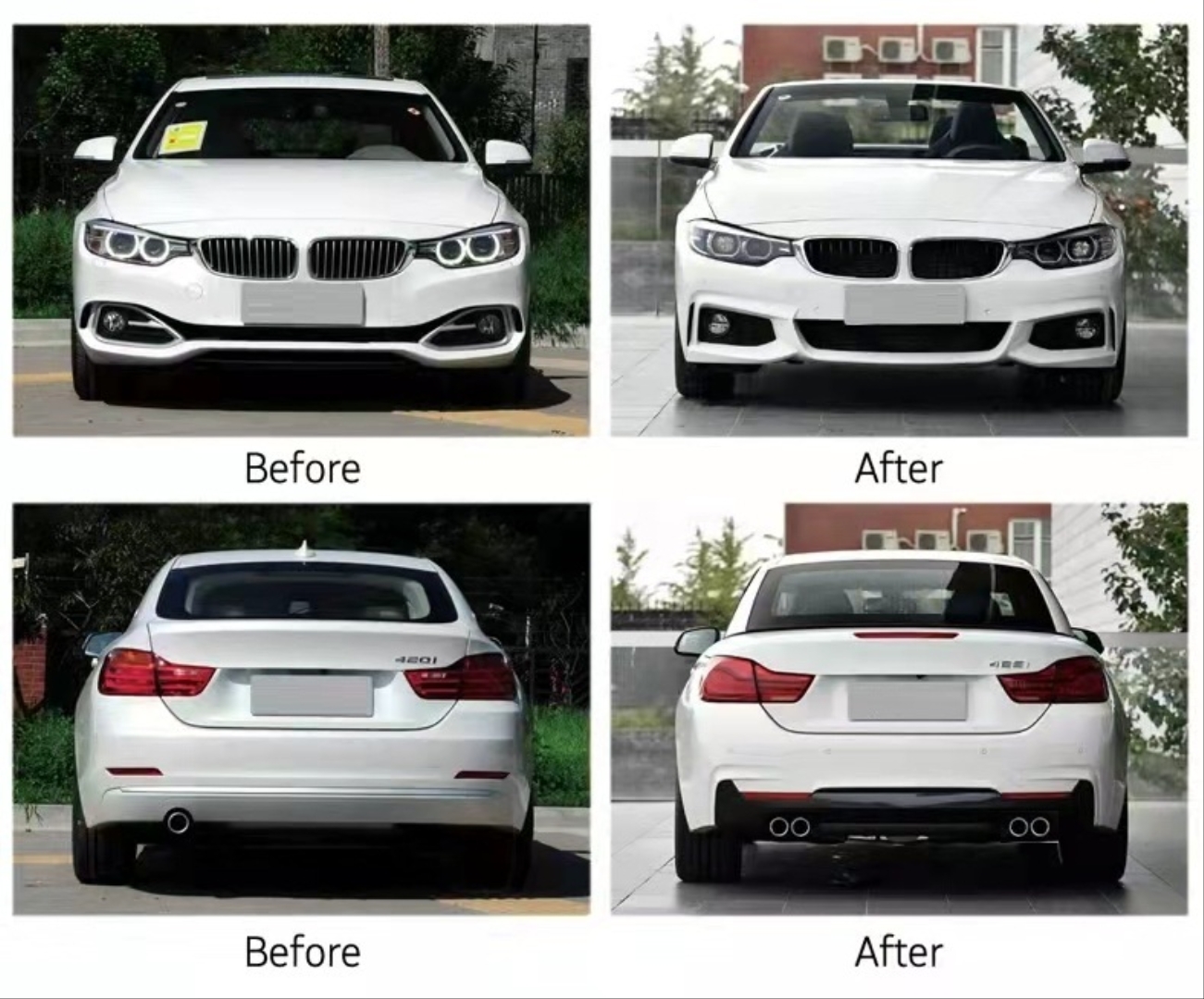 BMW 4 Serisi F36 2015-2019 Uyumlu MT Body Kit (Ön -Arka-Yan Ekler) (Çift Çıkış) 5