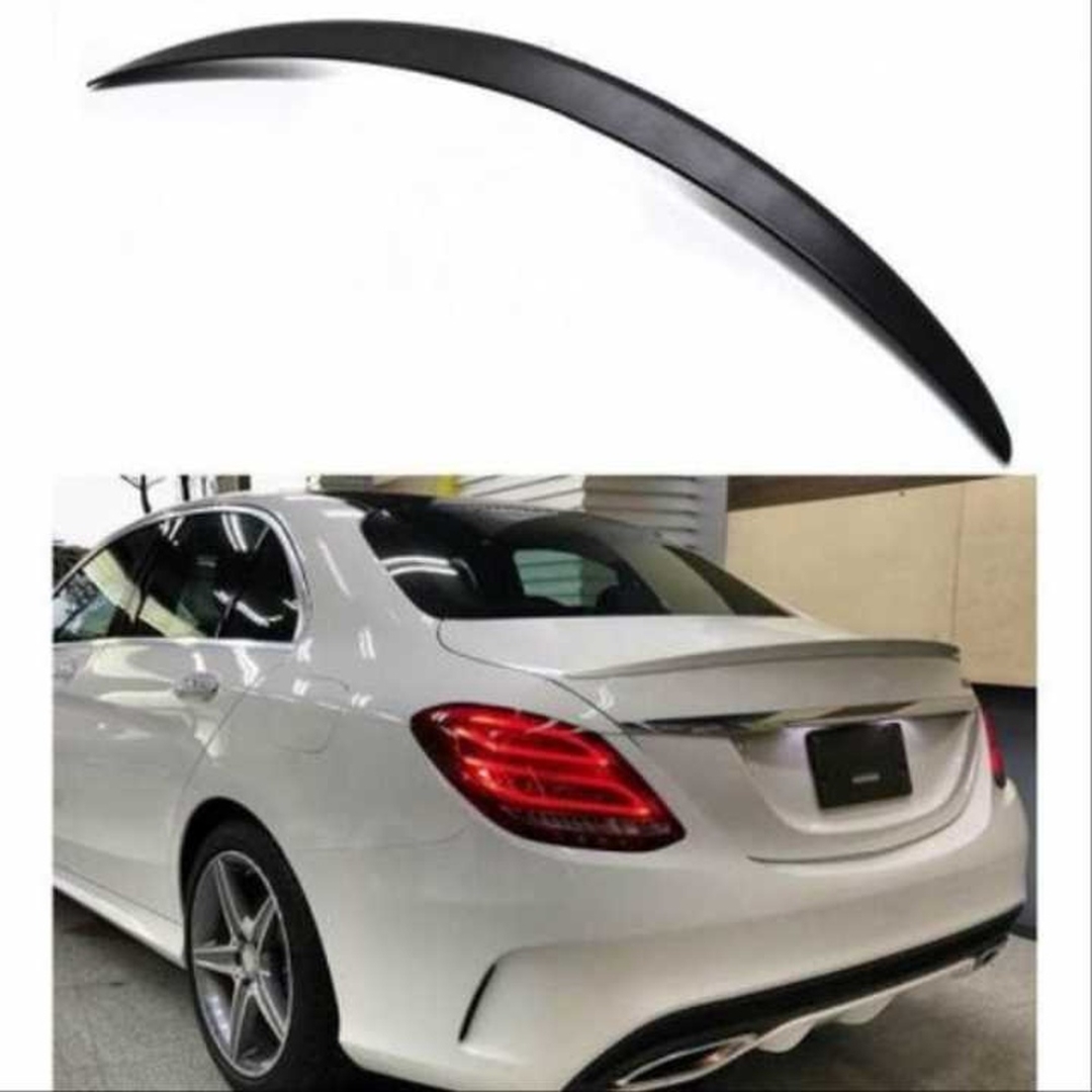 W205 2015-2021 C Serisi için Uyumlu AMG Görünüm Spoiler - Piano Black (Parlak Siyah) 4