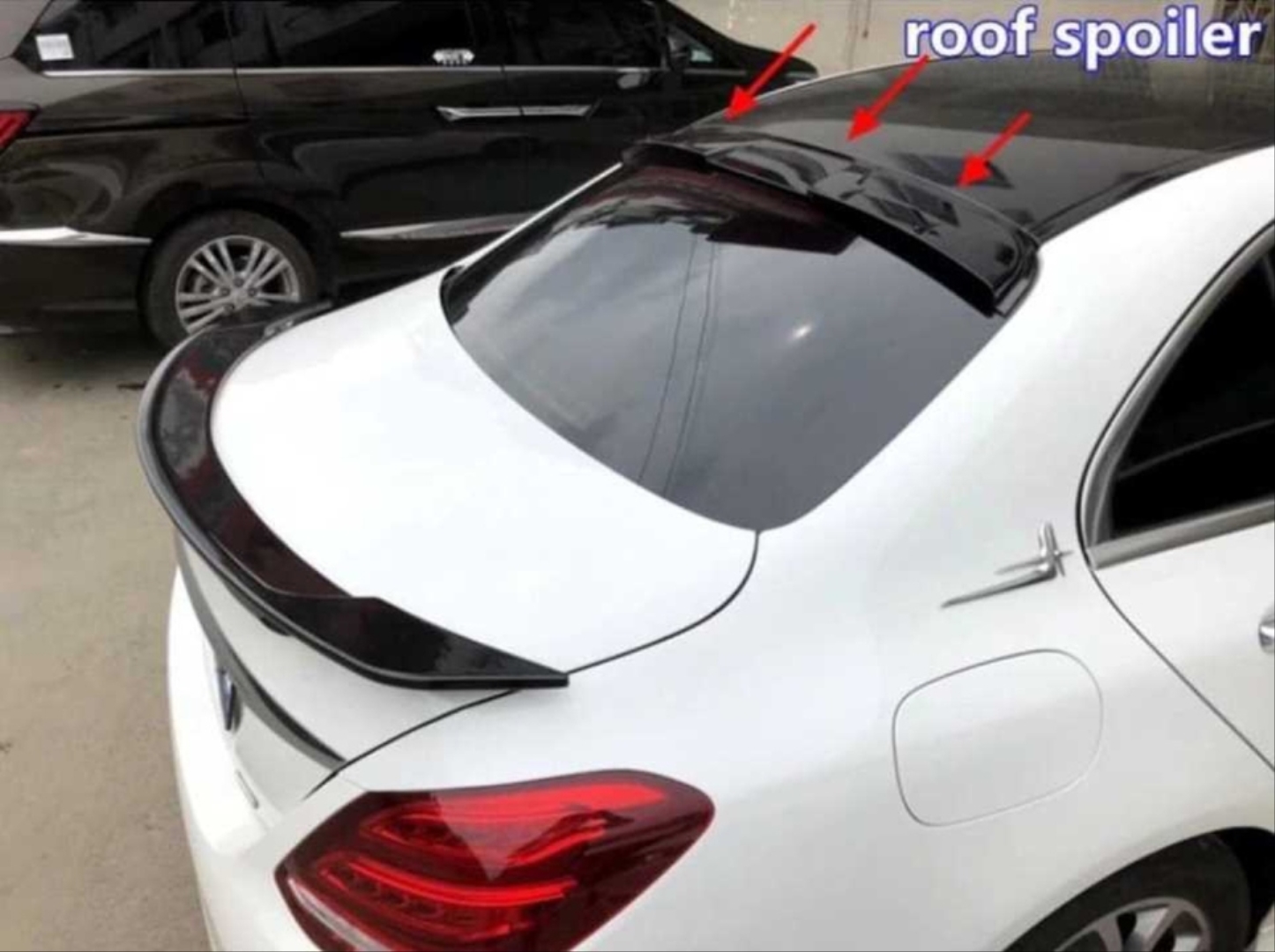 W205 2015-2021 C Serisi İçin Uyumlu Cam Üstü Spoiler - Piano Black (Parlak Siyah) 2
