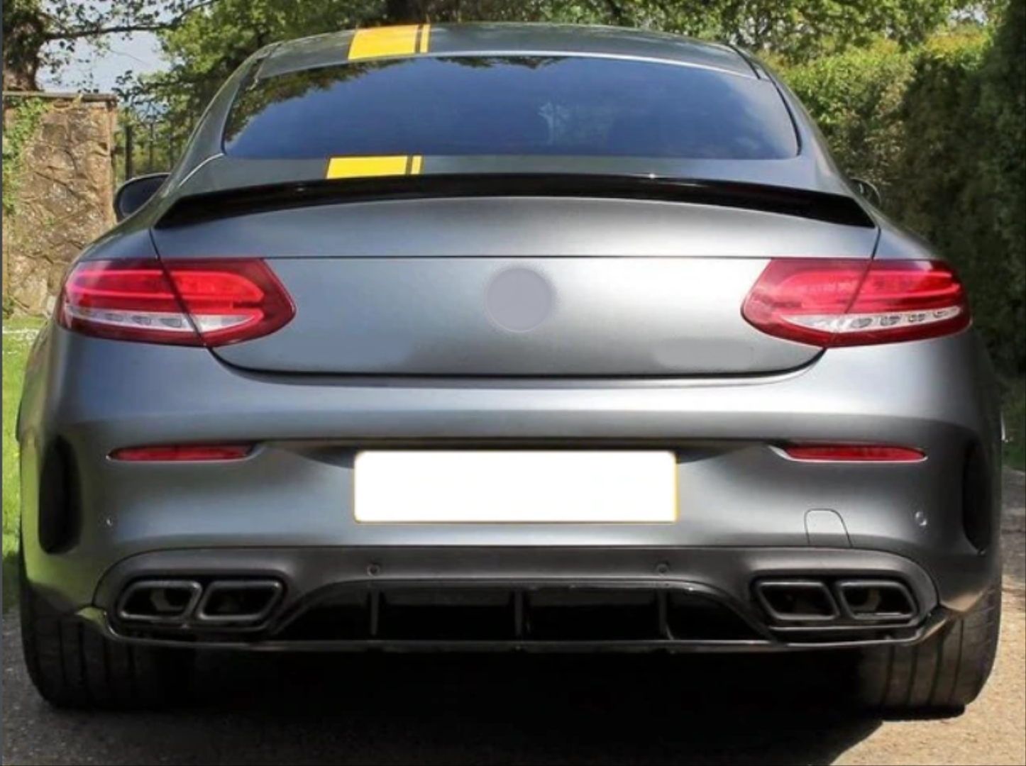 W205 C Serisi C Coupé için Edition 1 Difüzör & Egzoz Seti Piano Black (AMG Tampon İçin) 5