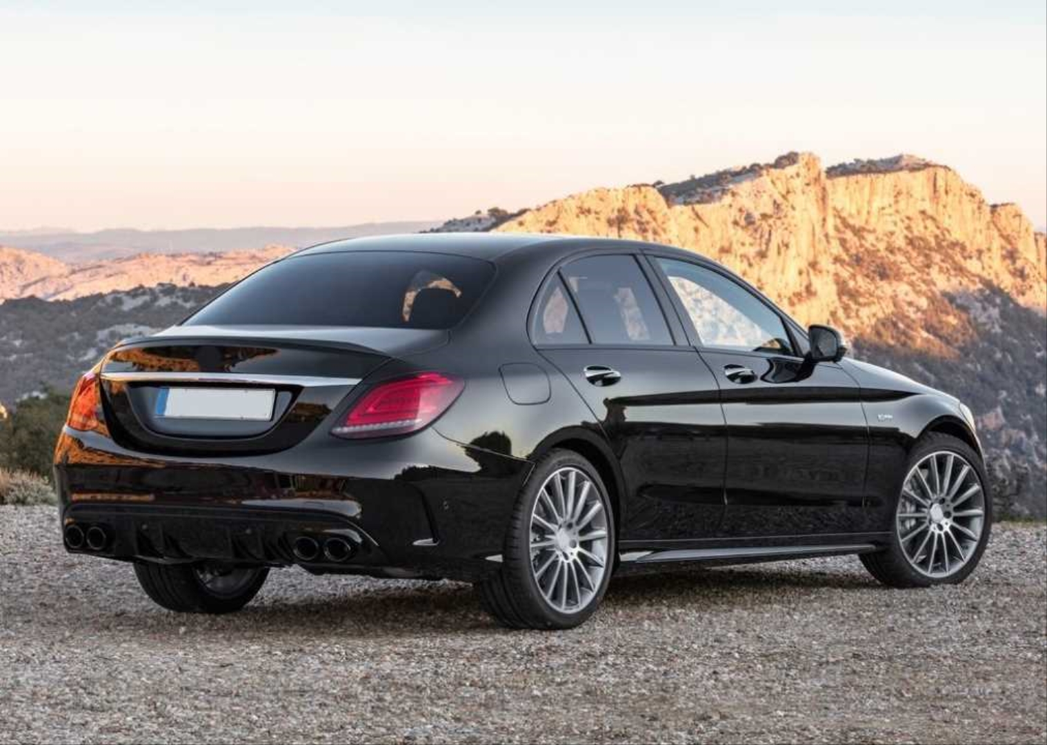 W205 C Serisi için C43 Difüzör & Egzoz Seti (AMG Sedan) (Siyah Egzoz ile) 4