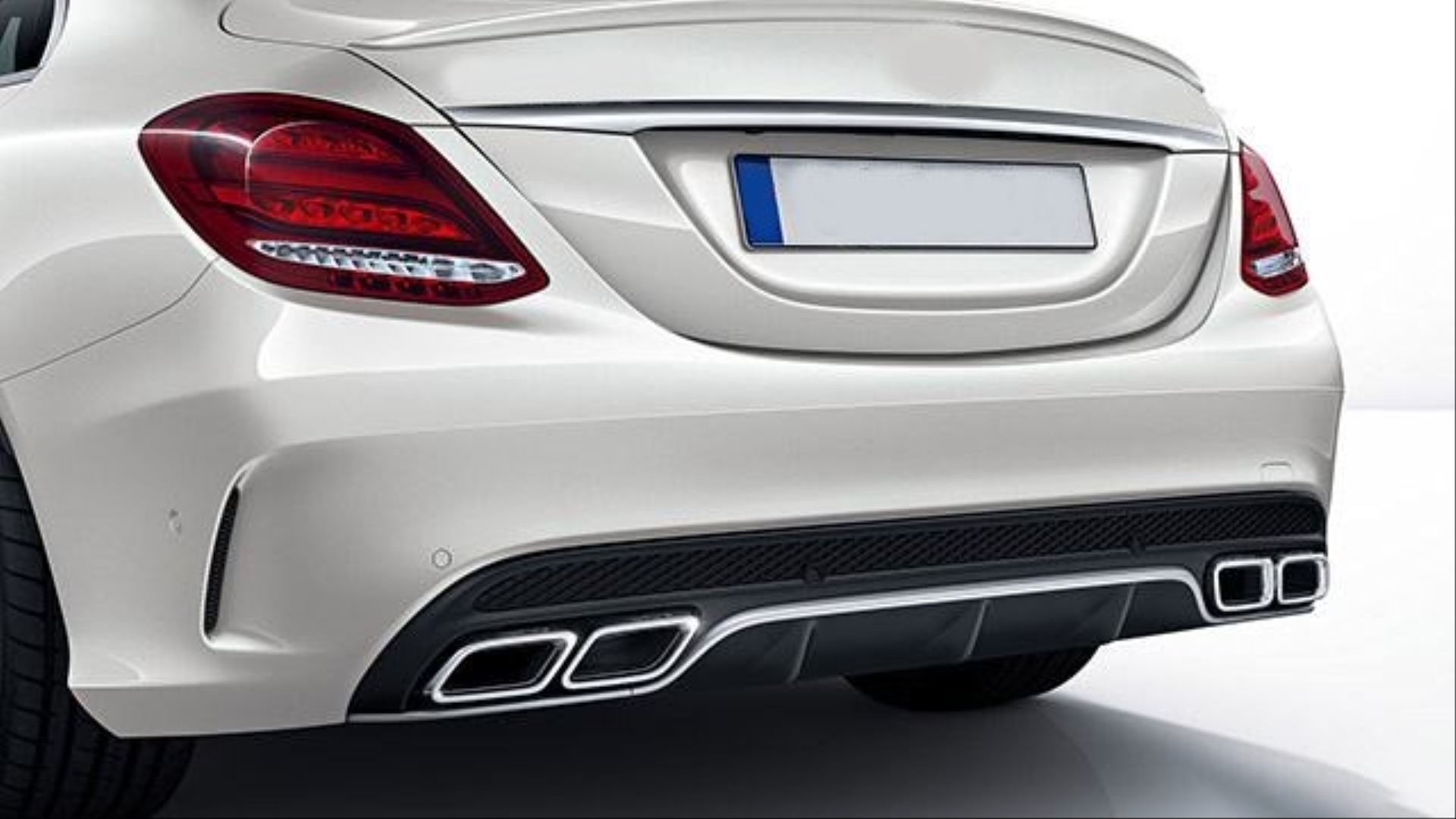 W205 C Serisi için Silver Difüzör & Egzoz Seti (AMG Sedan) (Krom Trim) 5
