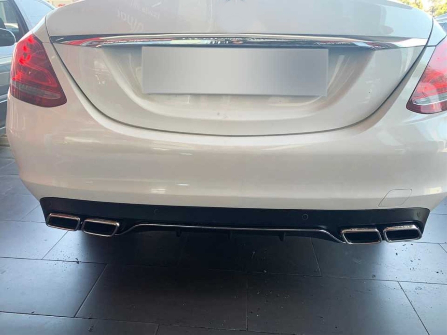 W205 C Serisi için Silver Difüzör & Egzoz Seti (Normal Sedan) - Silver Egzoz ile 3