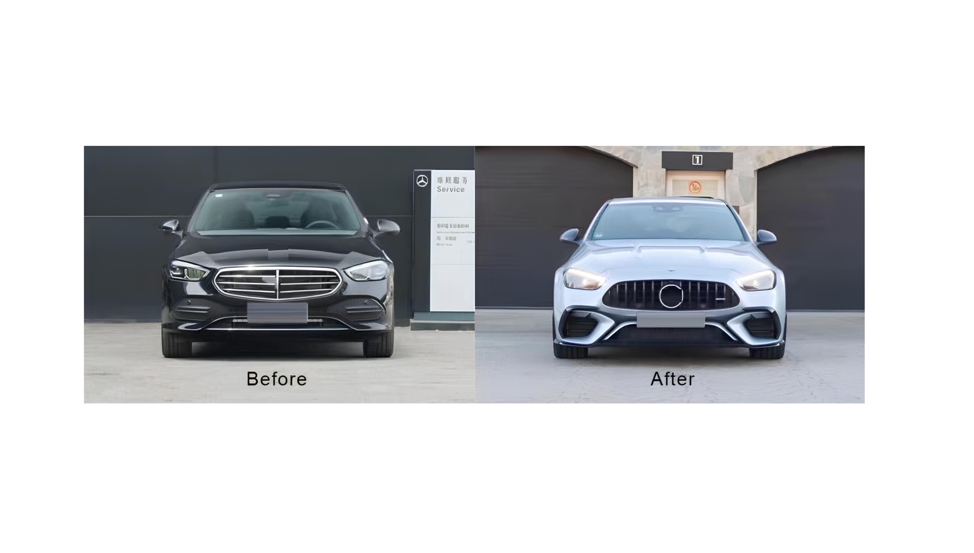 W206 C Serisi için C63 Görünüm Ön Tampon & Panjur 2