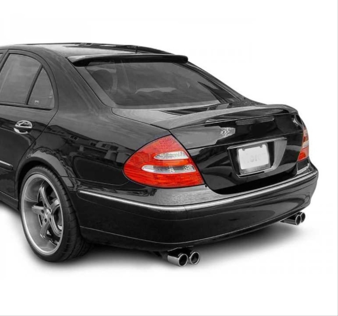 W211 E Serisi İçin Uyumlu Cam Üstü Spoiler - Piano Black (Parlak Siyah) 3