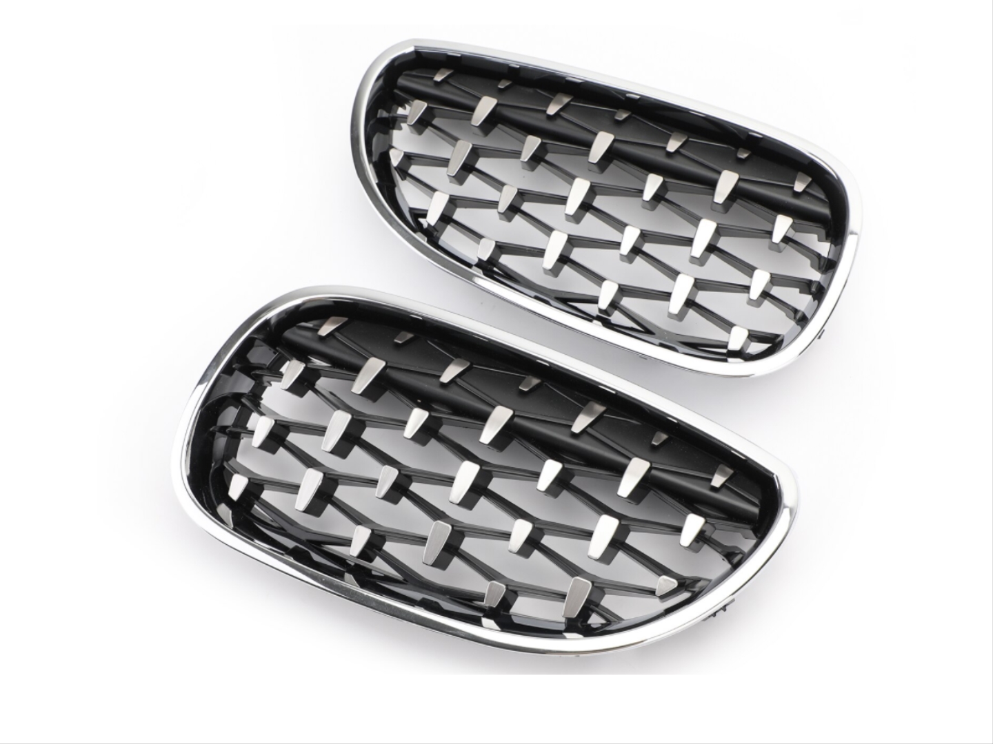 BMW 5 Serisi E60 (2004-2009) Uyumlu Diamond Panjur (Böbrek) Krom Çerçeve 3