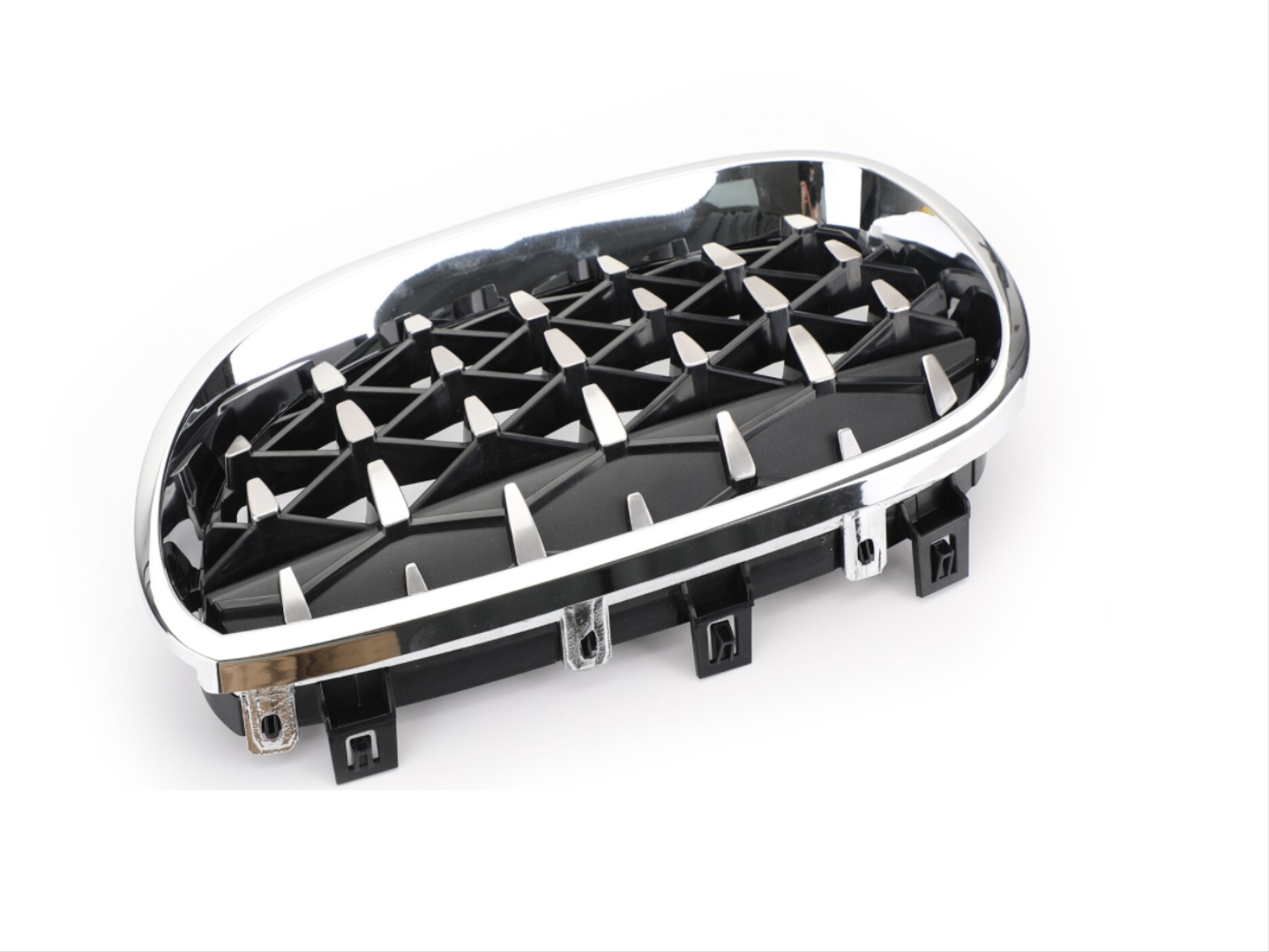 BMW 5 Serisi E60 (2004-2009) Uyumlu Diamond Panjur (Böbrek) Krom Çerçeve 4