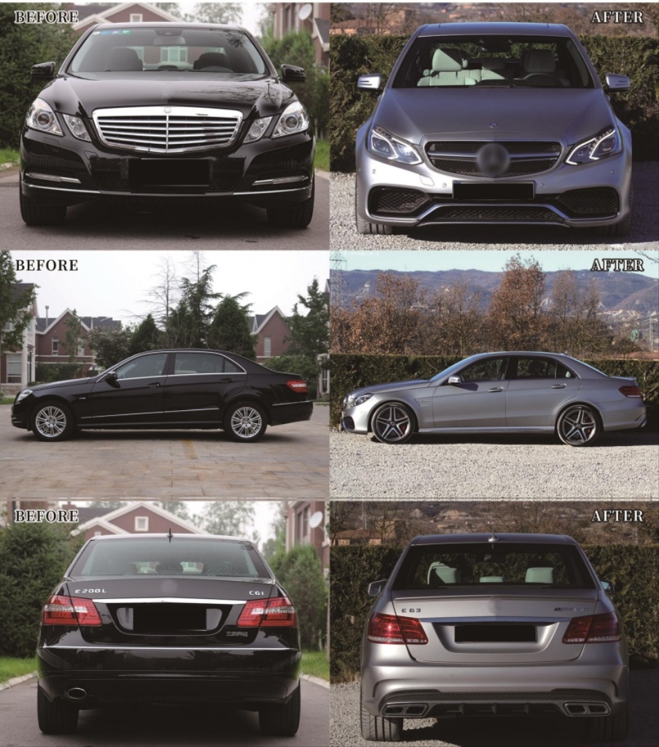 W212 E Serisi İçin Uyumlu Makyajlı E63E Çevirme Facelift Body Kit (Far-Stop-Kaput ve Çamurluk Dahil) 3