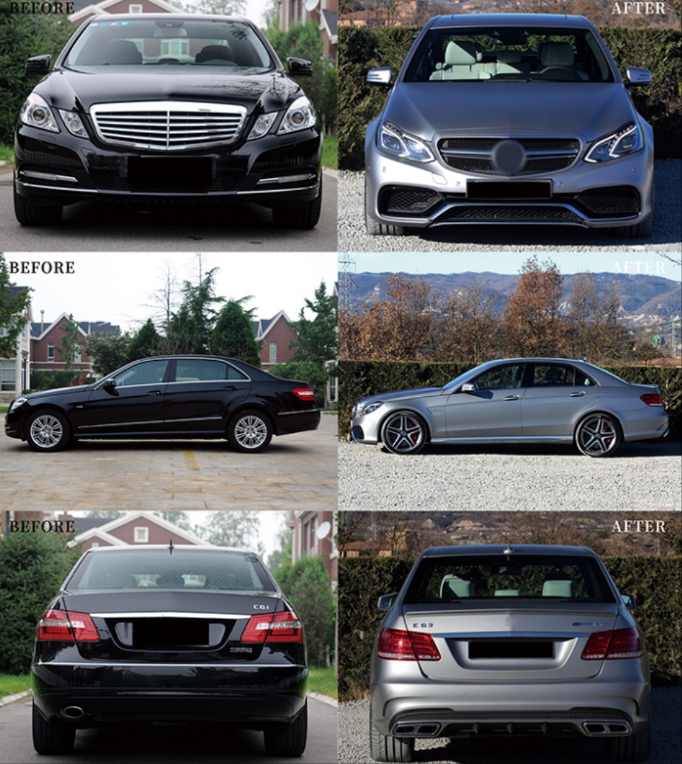 W212 E Serisi İçin Uyumlu Makyajlı E63E Çevirme Facelift Body Kit (Far-Stop-Kaput ve Çamurluk Dahil) 4
