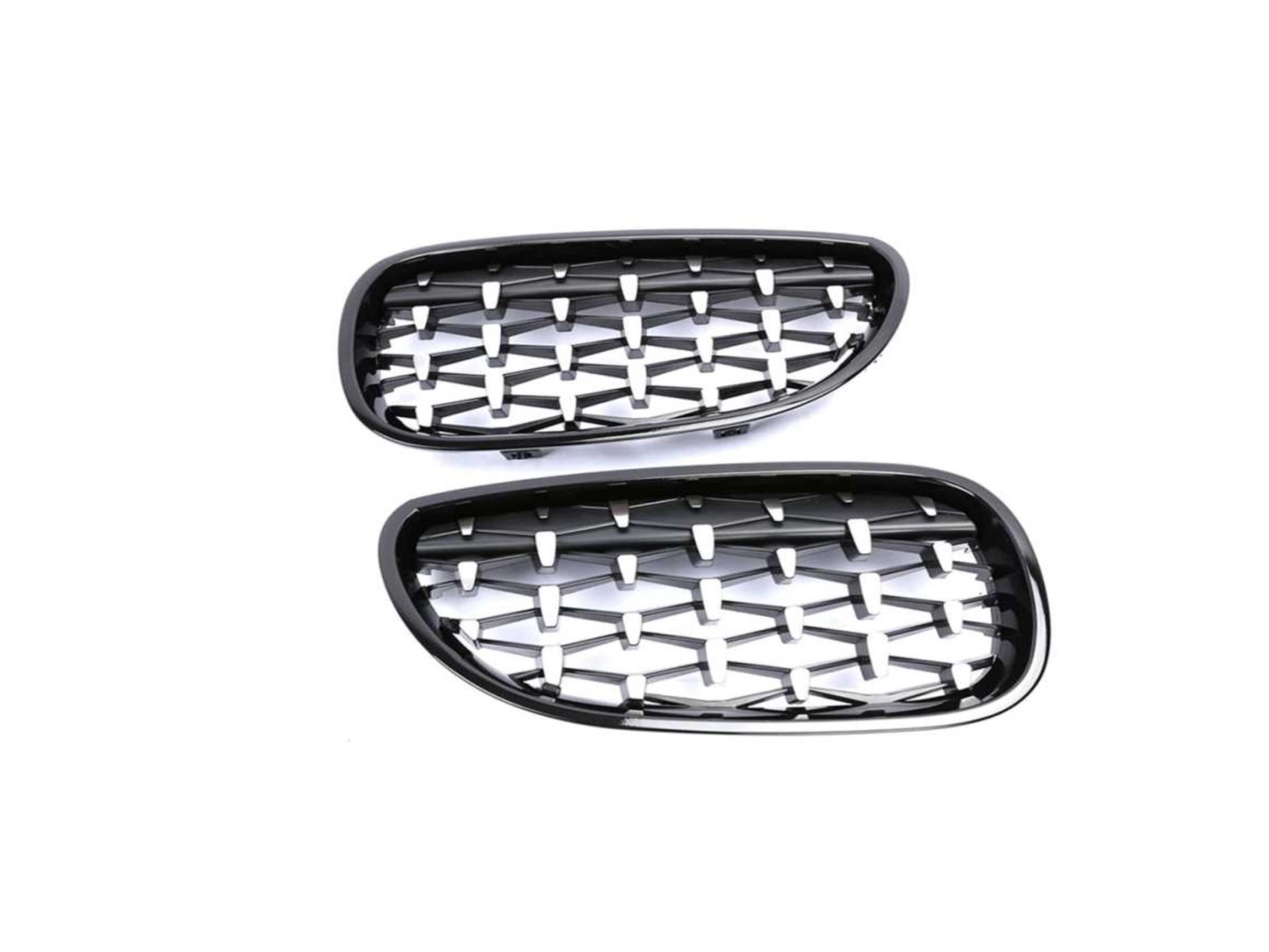 BMW 5 Serisi E60 (2004-2009) Uyumlu Diamond Panjur (Böbrek) Piano Black Çerçeve 2