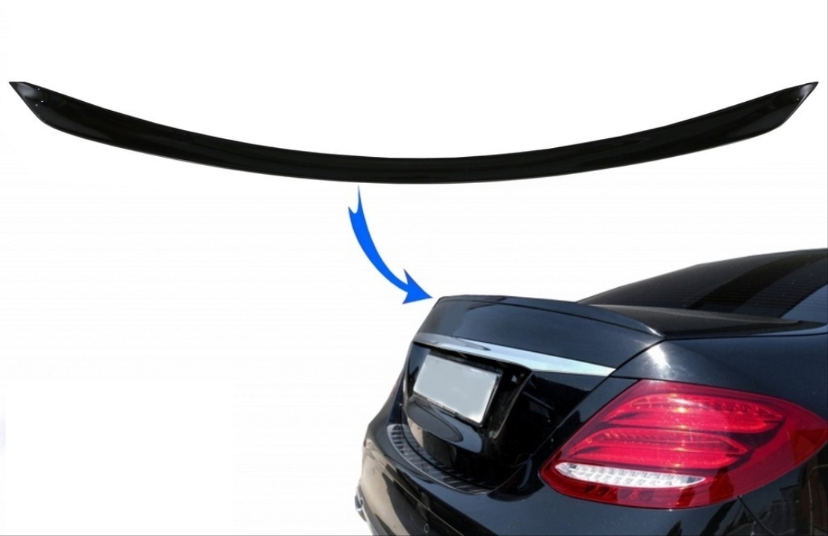 W213 2016-2019 E Serisi İçin Uyumlu E63 Spoiler Piano Black 3