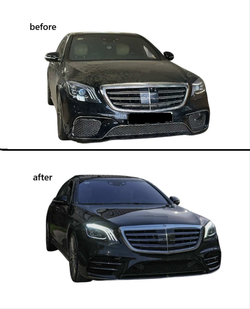 W222 S Serisi İçin Uyumlu S450 Body Kit (Ön Arka Tampon & Panjur & Egzoz) 2