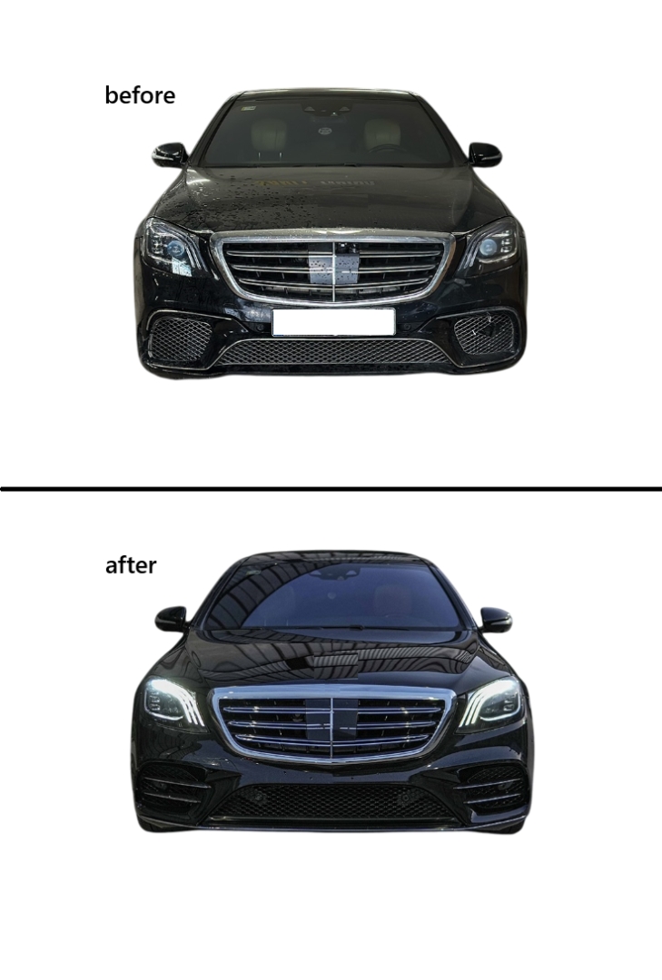 W222 S Serisi İçin Uyumlu S450 Body Kit (Ön Arka Tampon & Panjur & Egzoz) 3
