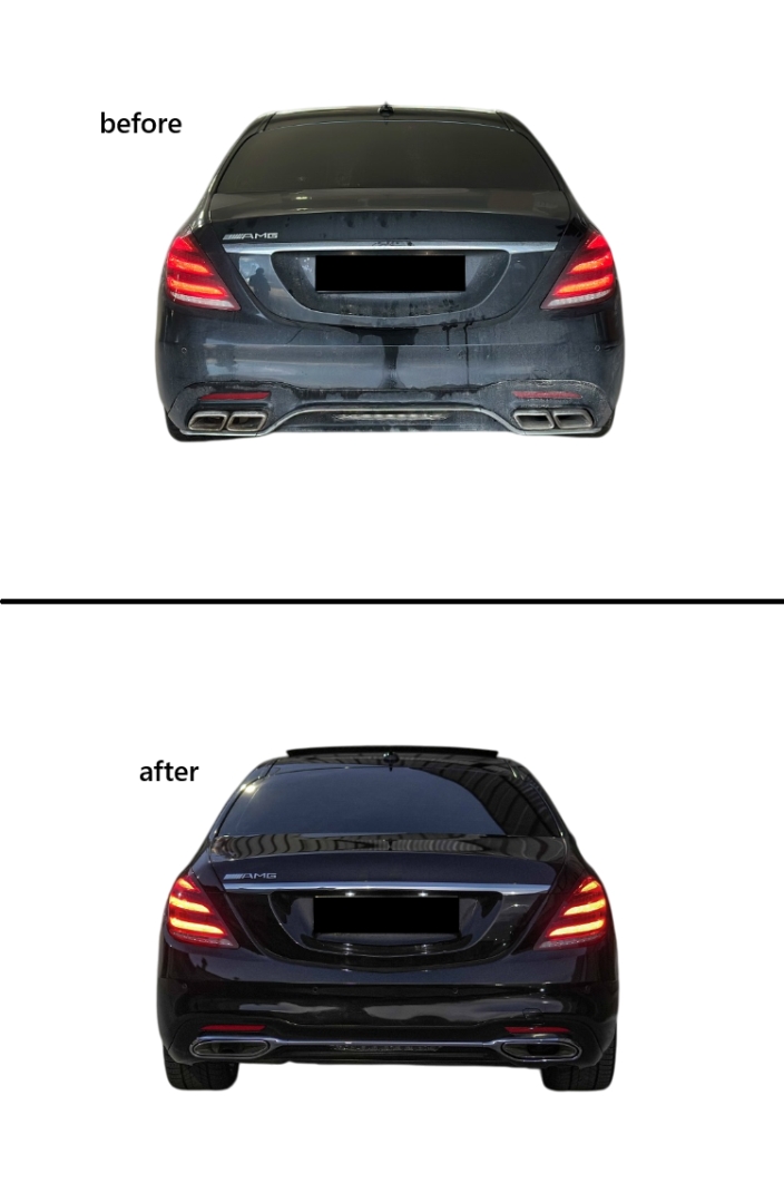 W222 S Serisi İçin Uyumlu S450 Body Kit (Ön Arka Tampon & Panjur & Egzoz) 4